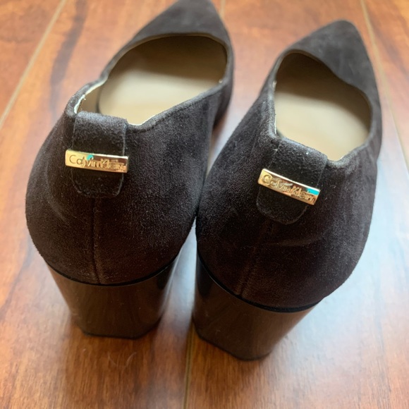 Calvin Klein Natalynn Leather Block Heels - Picture 8 of 9